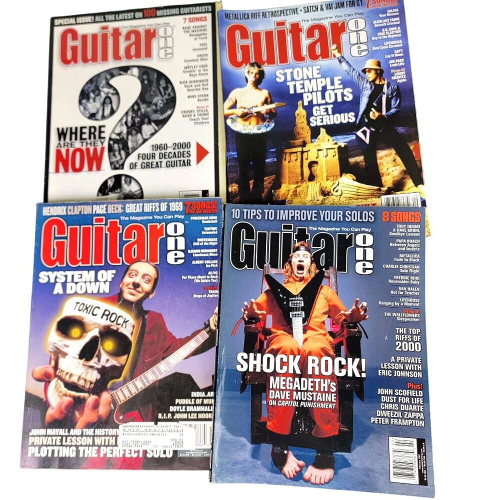 Guitar One Vintage 2001 Magazine Lot of 4 Y2K Rock Music Sheets Playing Guide
